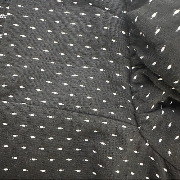 ModCloth Black Micro-Dot Babydoll Dress | Size 10 | Square Neck & Puff Sleeves - Picture 6 of 9